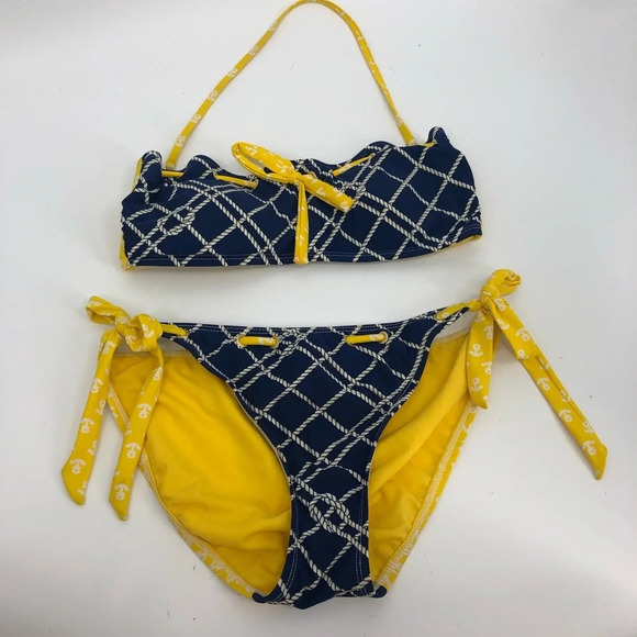 Sperry Top Sider bikini Med bandeau top tie bottom super cute - Picture 1 of 6